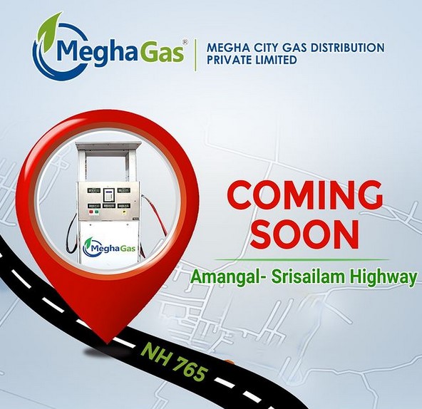 Coming Soon !! Megha Gas's New Daughter Booster CNG Station: Driving Growth on NH 765, Srisailam Highway